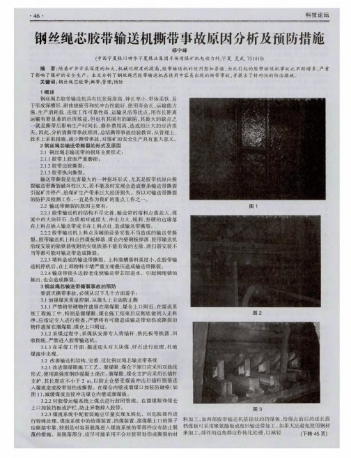 钢丝绳芯胶带输送机撕带事故原因分析及预防措施
