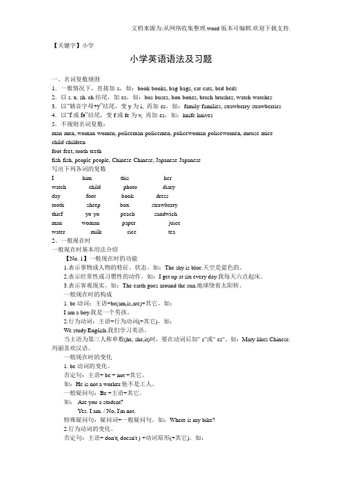 【小学】人教版新起点英语六下语法及习题复习