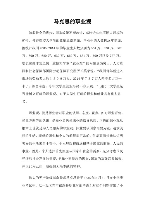 马克思的职业观