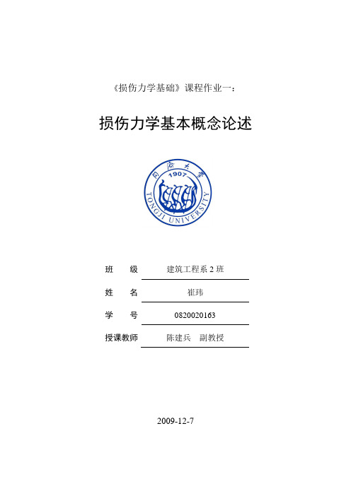 《损伤力学基础》课程作业一(崔玮 0820020163)