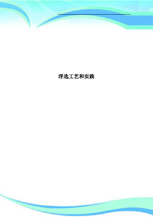 浮选工艺和实践