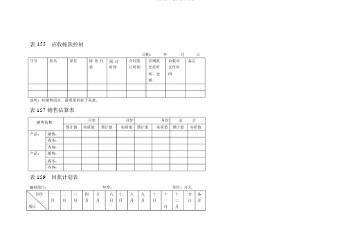 销售资金回笼统计表格