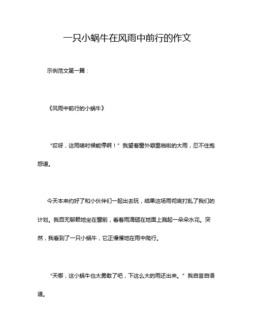 一只小蜗牛在风雨中前行的作文