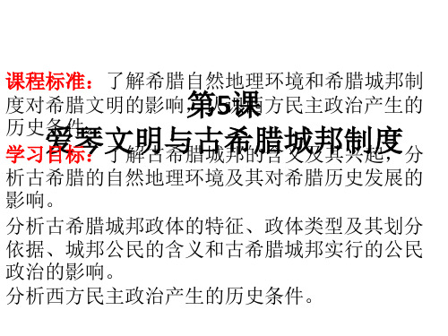 岳麓版 必修一第五课爱琴文明与古希腊的城邦制度 19PPT