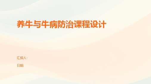 养牛与牛病防治课程设计