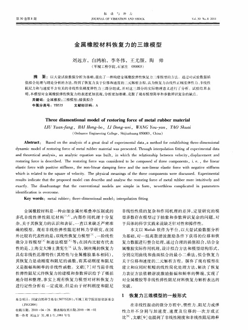 金属橡胶材料恢复力的三维模型