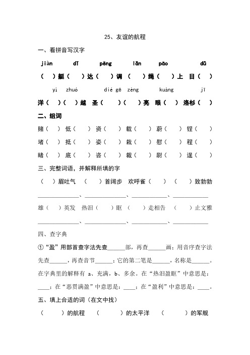 25、友谊的航程