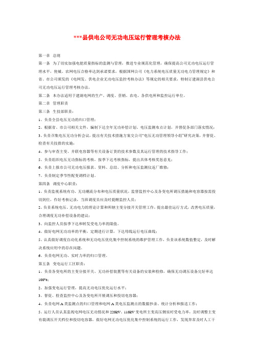 县供电公司无功电压运行管理考核办法精选文档精选