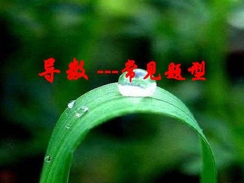 导数----常见题型(中学课件201911)