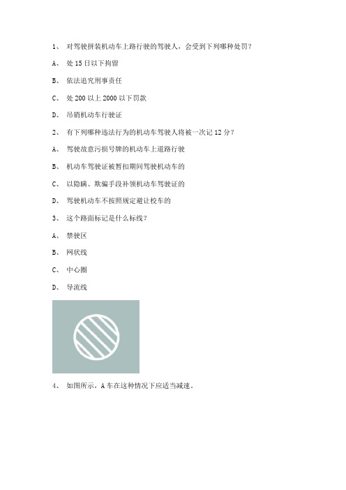 2011政和县驾照模拟考试客车仿真试题