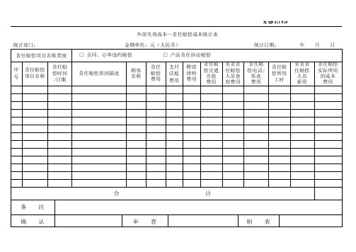 IATF16949-2016记录表格-责任赔偿成本成本统计表(QR