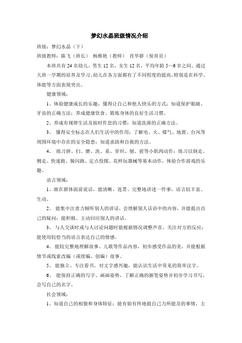 班级情况介绍