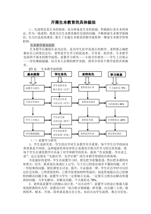 开展生本教育的具体做法