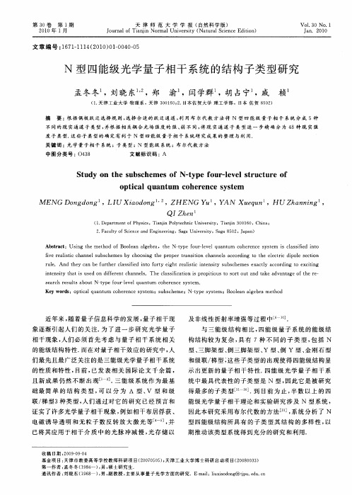 N型四能级光学量子相干系统的结构子类型研究