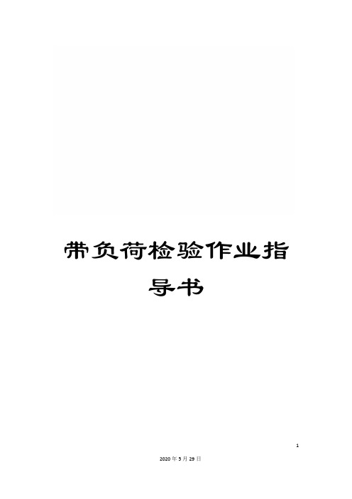 带负荷检验作业指导书