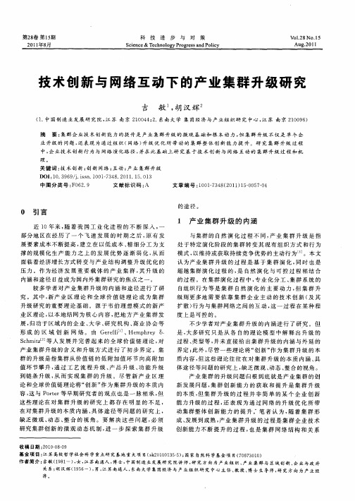 技术创新与网络互动下的产业集群升级研究