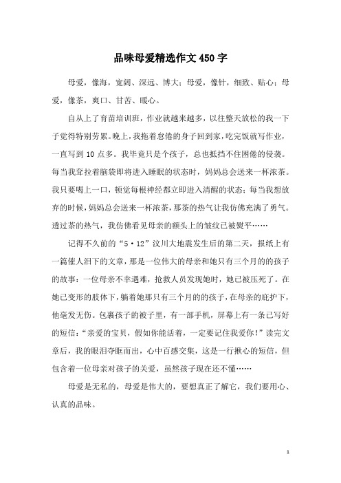 品味母爱精选作文450字