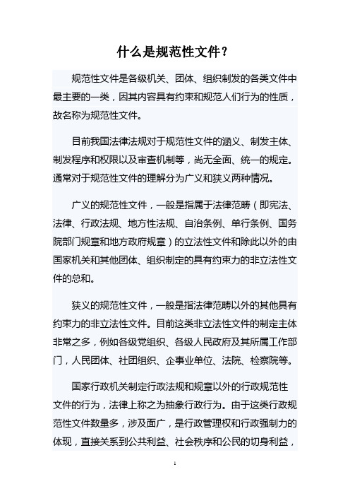 什么是规范性文件