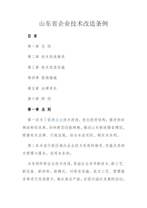山东省企业技术改造条例