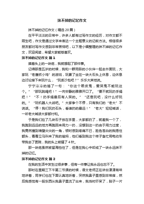 抹不掉的记忆作文（精选20篇）