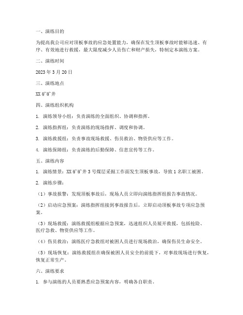 顶板事故专项应急预案演练