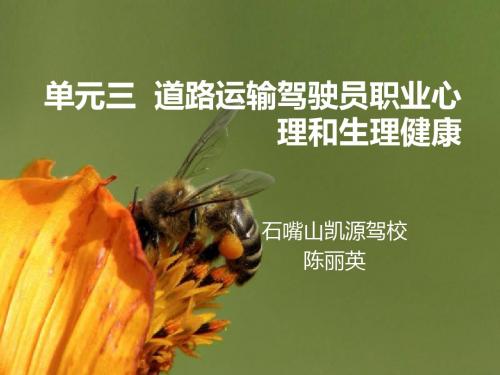 单元三道路运输驾驶员职业心理和生理健康