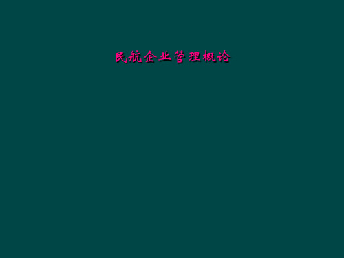 民航企业管理概论