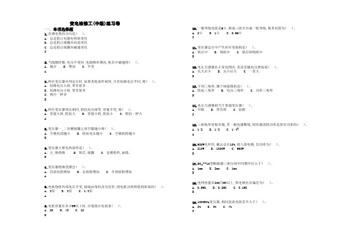 变电检修工中级选择