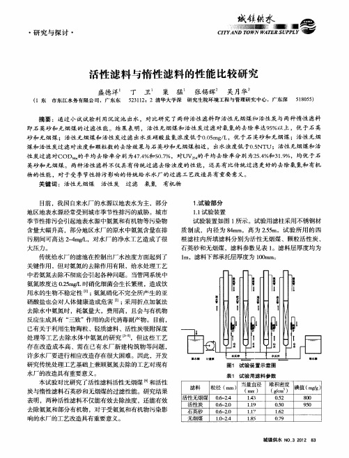 活性滤料与惰性滤料的性能比较研究