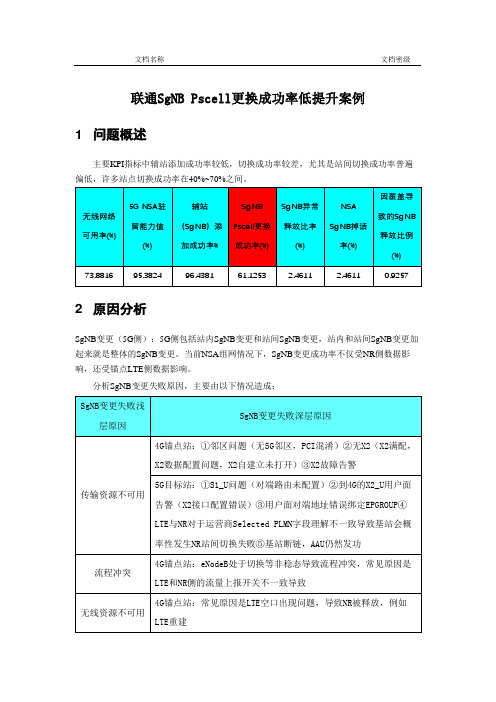 SgNB Pscell更换成功率低提升案例