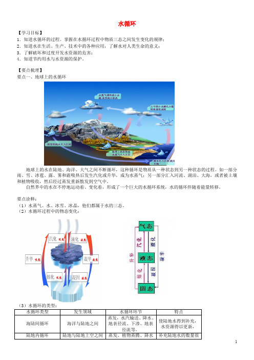 2020八年级物理上册 2.5水循环学案 (新版)苏科版