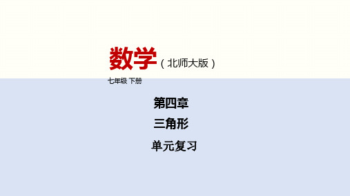 第四章 三角形(单元小结)-北师大版数学七年级下册