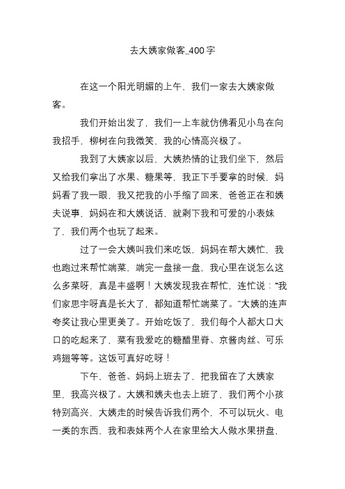 去大姨家做客_400字