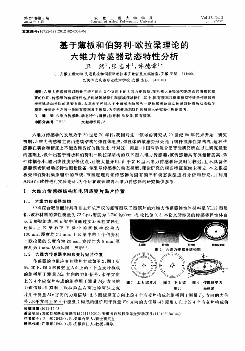 基于薄板和伯努利-欧拉梁理论的六维力传感器动态特性分析