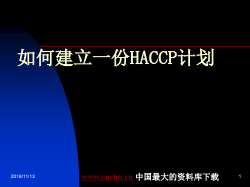 如何建立一份HACCP计划(推荐ppt113)精品文档