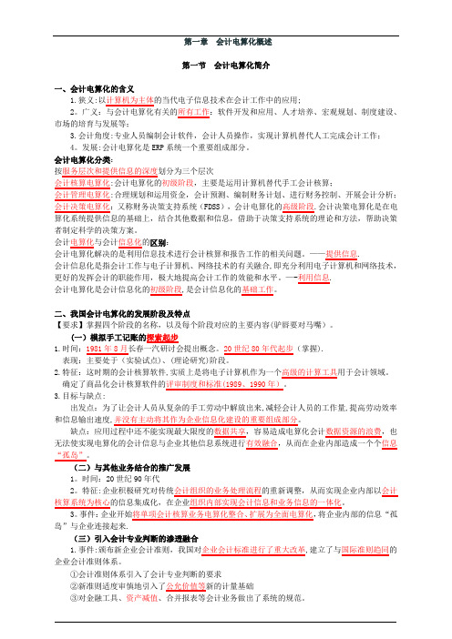 会计从业考试-会计电算化重点总结