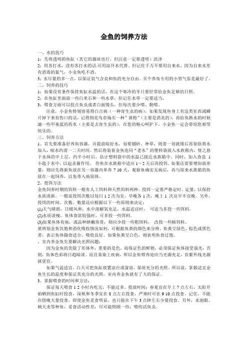 养鱼的方法和技巧