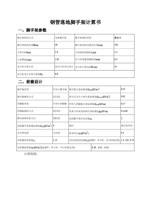 钢管落地脚手架计算书