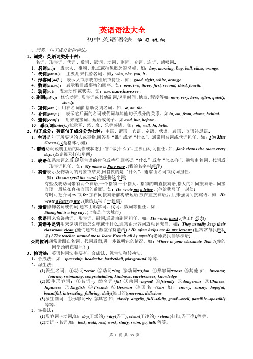 最好的初中英语语法基础知识点总结 (2)完整版