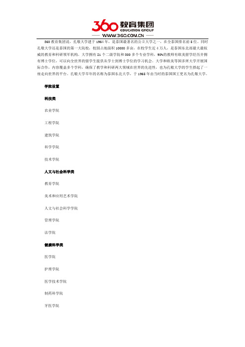 孔敬大学分院信息一览