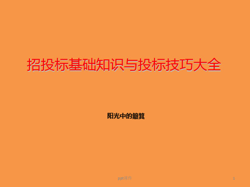 招投标基础知识与投标技巧大全  ppt课件