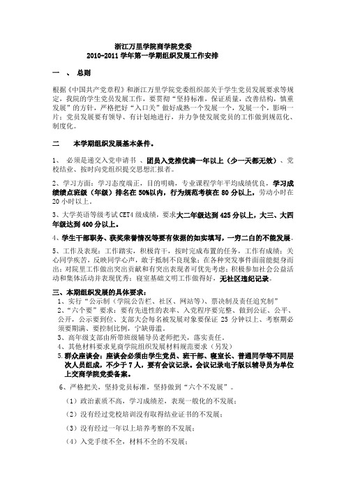 浙江万里 组织发展工作注意事项