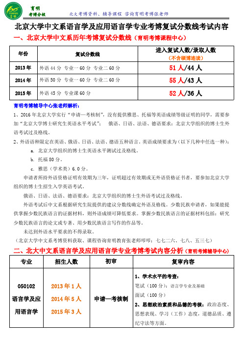 北京大学语言学及应用语言学专业考博招生人数-育明考研考博