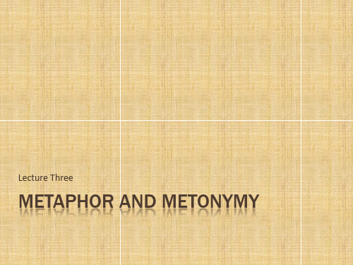 Metaphor and metonymy