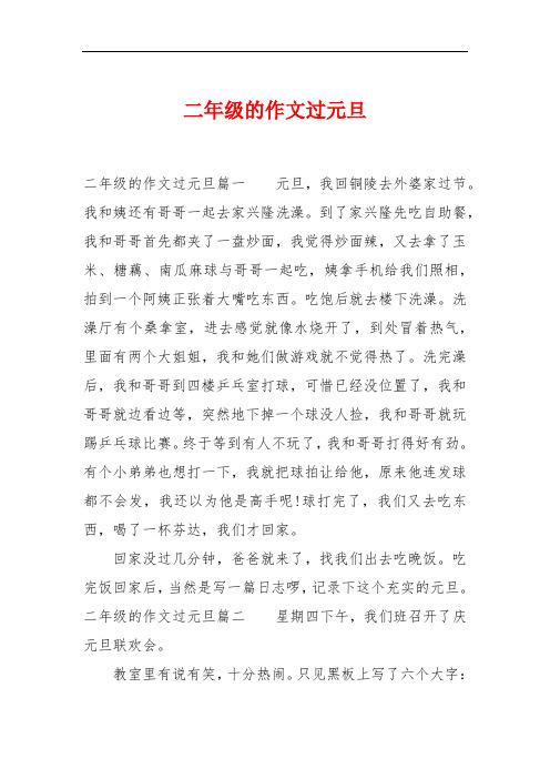 二年级的作文过元旦
