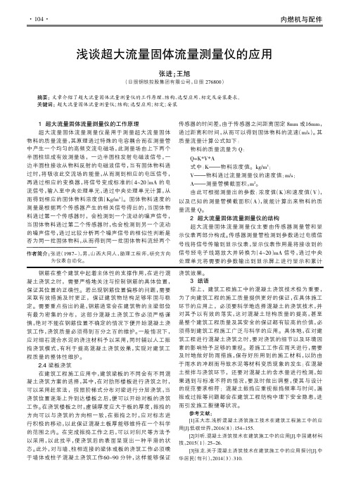 浅谈超大流量固体流量测量仪的应用