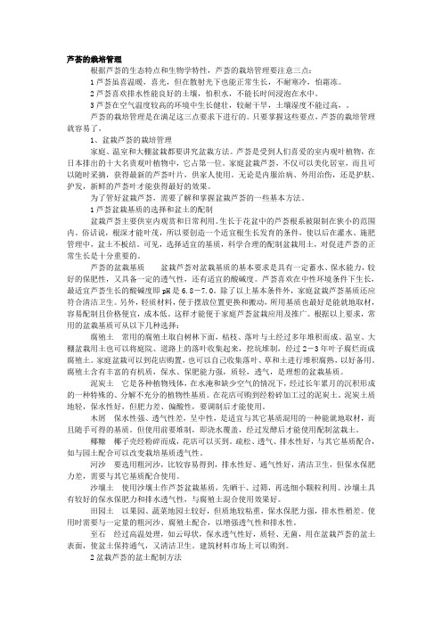 芦荟的栽培管理