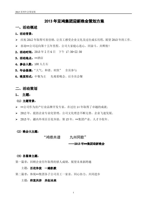 2013年公司年会细案