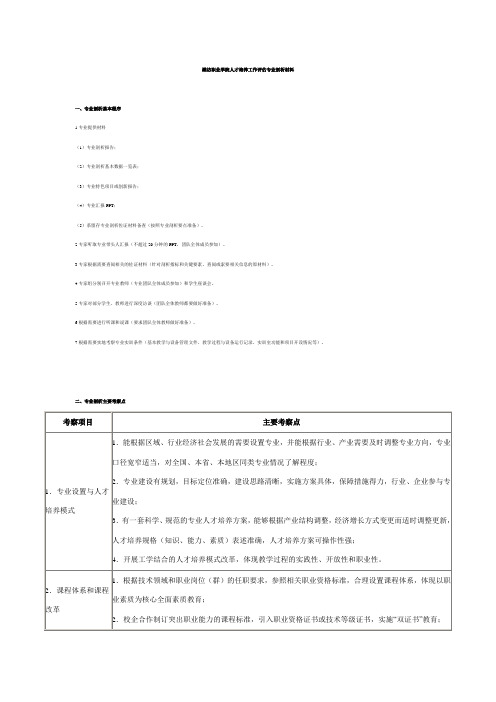 潍坊职业学院人才培养工作评估专业剖析材料
