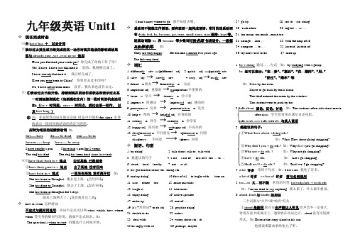 新目标九年级英语知识要点大全